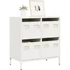 Image de Buffet Blanc 68x39x73,5 Cm Acier Laminé À Froid Vidaxl