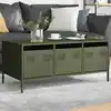 Image de Table Basse Vert Olive 101,5x50x43,5 Cm Acier Laminé À Froid Vidaxl