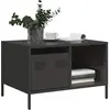 Image de Table Basse Noir 68,5x50x43,5 Cm Acier Laminé À Froid Vidaxl