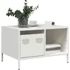 Image de Table Basse Blanc 68,5x50x43,5 Cm Acier Laminé À Froid Vidaxl