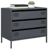 Image de vidaXL Buffet anthracite 68x39x58 5 cm acier laminé à froid meuble de rangement meuble de rangement de cuisine meuble de 851294