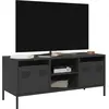 Image de Meuble Tv Noir 101,5x39x43,5 Cm Acier Laminé À Froid Vidaxl