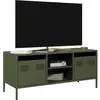 Image de Meuble Tv Vert Olive 101,5x39x43,5 Cm Acier Laminé À Froid Vidaxl
