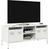 Image de Meuble Tv Blanc 101,5x39x43,5 Cm Acier Laminé À Froid Vidaxl