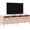 Image de Meuble Tv Rose 135x39x43,5 Cm Acier Laminé À Froid Vidaxl