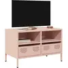 Image de Meuble Tv Rose 68x39x43,5 Cm Acier Laminé À Froid Vidaxl