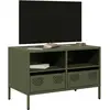 Image de Meuble Tv Vert Olive 68x39x43,5 Cm Acier Laminé À Froid Vidaxl