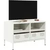Image de Meuble Tv Blanc 68x39x43,5 Cm Acier Laminé À Froid Vidaxl