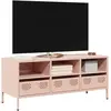 Image de Meuble Tv Rose 101,5x39x43,5 Cm Acier Laminé À Froid Vidaxl