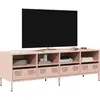 Image de Meuble Tv Rose 135x39x43,5 Cm Acier Laminé À Froid Vidaxl