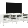 Image de Meuble Tv Blanc 135x39x43,5 Cm Acier Laminé À Froid Vidaxl