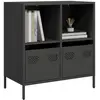 Image de Buffet Noir 68x39x73,5 Cm Acier Laminé À Froid Vidaxl