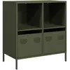 Image de Buffet Vert Olive 68x39x73,5 Cm Acier Laminé À Froid Vidaxl
