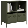 Image de vidaXL Buffet vert olive 68x39x735 cm acier laminé à froid 851362