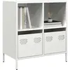 Image de Buffet Blanc 68x39x73,5 Cm Acier Laminé À Froid Vidaxl