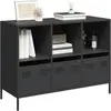 Image de Buffet Noir 101,5x39x73,5 Cm Acier Laminé À Froid Vidaxl