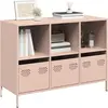 Image de Buffet Rose 101,5x39x73,5 Cm Acier Laminé À Froid Vidaxl
