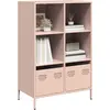 Image de Buffet Haut Rose 68x39x103,5 Cm Acier Vidaxl