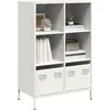 Image de Buffet Haut Blanc 68x39x103,5 Cm Acier Vidaxl