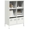 Image de vidaXL Buffet haut blanc 68x39x103 5 cm acier armoire à livres armoire à livres moderne étagère à livres étagère et 851387