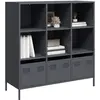 Image de Buffet Haut Anthracite 101,5x39x103,5 Cm Acier Vidaxl