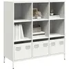 Image de Buffet Haut Blanc 101,5x39x103,5 Cm Acier Vidaxl