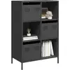 Image de Buffet Haut Noir 68x39x103,5 Cm Acier Vidaxl
