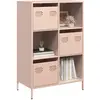 Image de Buffet Haut Rose 68x39x103,5 Cm Acier Vidaxl