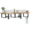 Image de Étagère De Vasque Murale Acier Et Bois Massif D'acacia Vidaxl