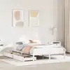 Image de Cadre De Lit Sans Matelas Blanc 135x190 Cm Bois De Pin Massif Vidaxl