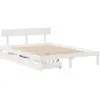Image de Cadre De Lit Sans Matelas Blanc 160x200 Cm Bois De Pin Massif Vidaxl