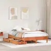 Image de Cadre De Lit Sans Matelas Cire Marron 150x200cm Bois Pin Massif Vidaxl