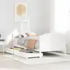 Image de Cadre De Lit Sans Matelas Blanc 90x190 Cm Bois De Pin Massif Vidaxl
