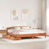 Image de Cadre De Lit Sans Matelas Cire Marron 200x200cm Bois Pin Massif Vidaxl