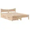 Image de Vidaxl cadre de lit avec tiroirs 140x190 cm bois de pin massif