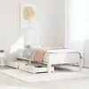Image de Cadre De Lit Avec Tiroirs Sans Matelas Blanc 90x200 Cm Vidaxl