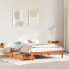 Image de Cadre De Lit Avec Tiroirs Sans Matelas Cire Marron 120x190 Cm Vidaxl