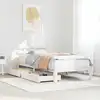Image de Cadre De Lit Avec Tiroirs Sans Matelas Blanc 90x190 Cm Vidaxl