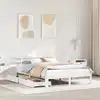 Image de Cadre De Lit Avec Tiroirs Sans Matelas Blanc 150x200 Cm Vidaxl