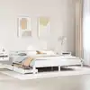 Image de Cadre De Lit Avec Tiroirs Sans Matelas Blanc 200x200 Cm Vidaxl