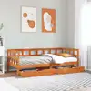 Image de Lit De Jour Avec Tiroirs Sans Matelas Cire Marron 90x200cm Bois Vidaxl
