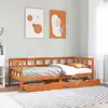 Image de Lit De Jour Avec Tiroirs Sans Matelas Cire Marron 80x200cm Bois Vidaxl