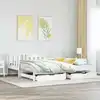 Image de Lit De Jour Avec Gigogne Et Tiroirs Sans Matelas Blanc 90x190cm Vidaxl