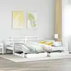Image de Lit De Jour Avec Gigogne Et Tiroirs Sans Matelas Blanc 80x200cm Vidaxl