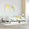 Image de Lit De Jour Avec Gigogne Et Tiroirs Sans Matelas Blanc 90x190cm Vidaxl