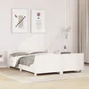Image de vidaXL Cadre de lit et tête de lit blanc 140x190 cm bois de pin massif lit mobilier de chambre à coucher lit en bois lit 3302286