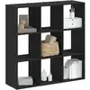 Image de Bibliothèque Noir 102x32x102 Cm Bois D'ingénierie Vidaxl
