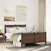 Image de Cadre De Lit En Métal Sans Matelas Chêne Marron 137x190 Cm Vidaxl