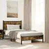 Image de Cadre De Lit En Métal Sans Matelas Chêne Fumé 100x190 Cm Vidaxl