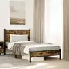 Image de Cadre De Lit En Métal Sans Matelas Chêne Fumé 100x200 Cm Vidaxl